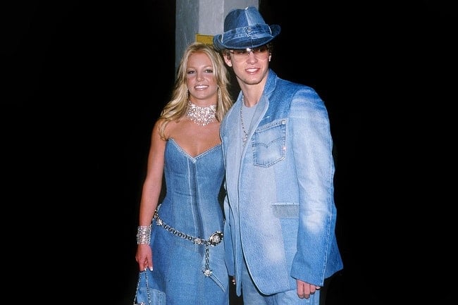 Every double denim article has to have this jokes Britney & Justin picture in it
