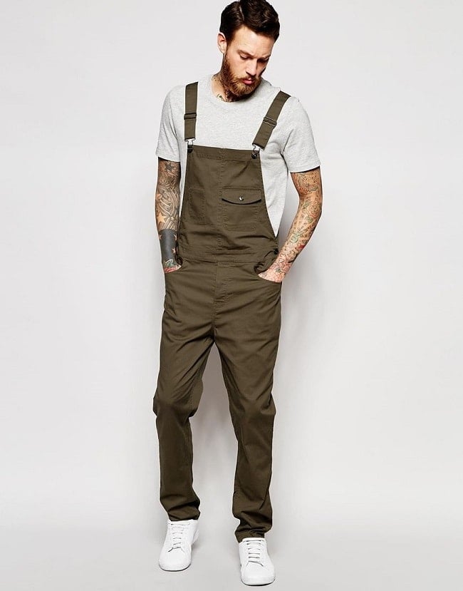 Brown overalls with mockneck sweater  Overalls men fashion, Overalls  fashion, Streetwear men outfits